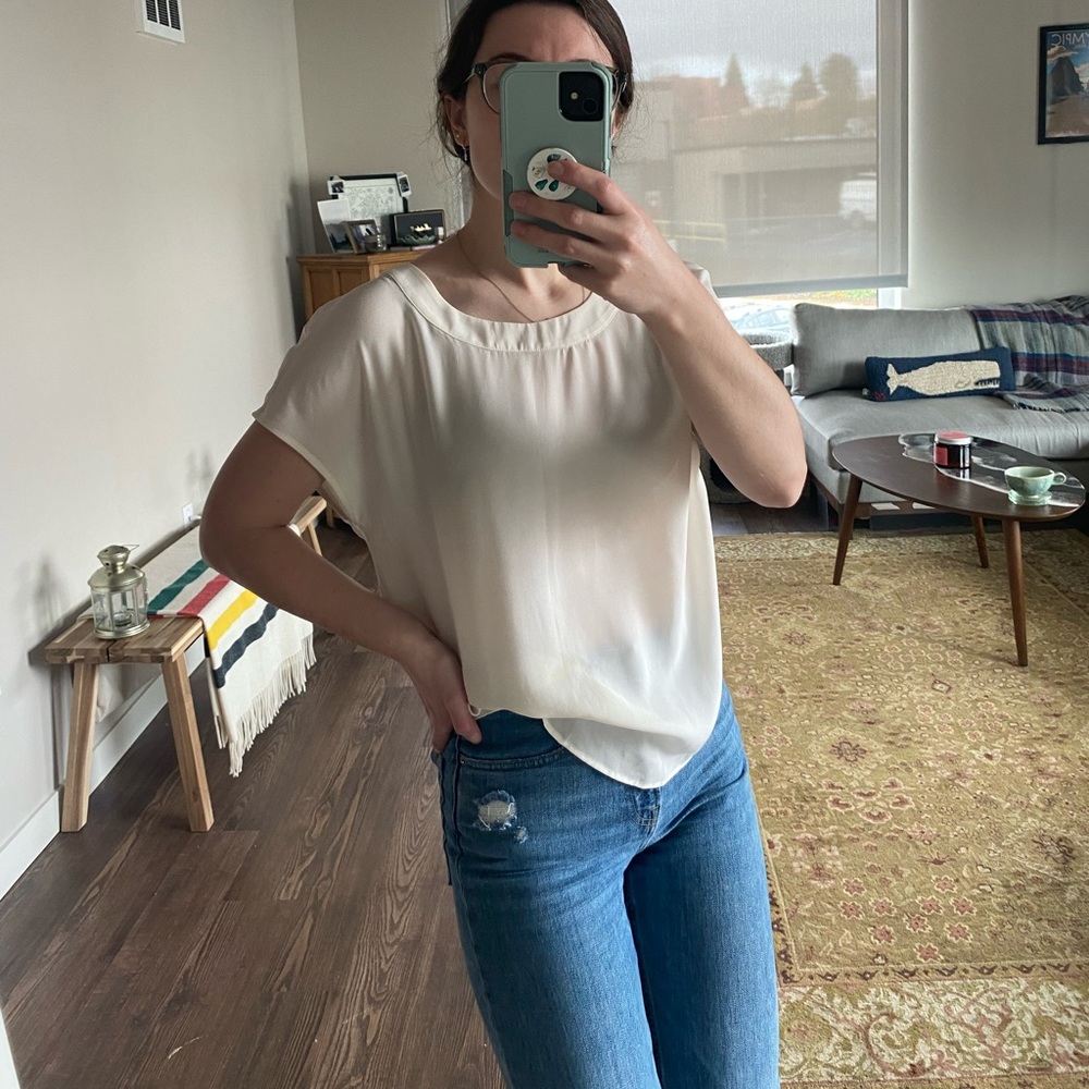 White/cream banana republic sleeveless blouse